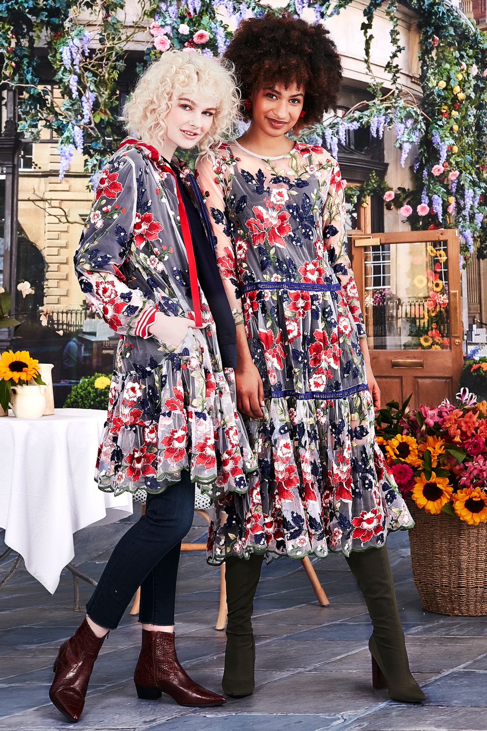 									PRETTY PARKER JACKET
								, 			PLAY BY SHEER DRESS
			