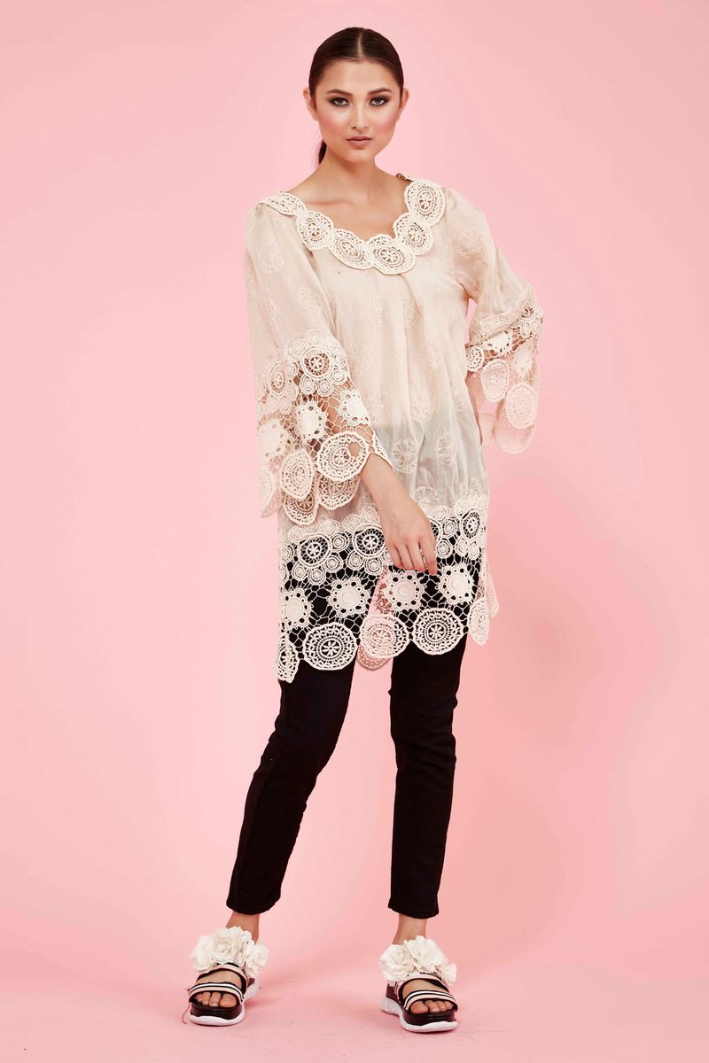 									LINDA LOVE-LACE DRESS
								, 			STICK TO RIB JEANS
			