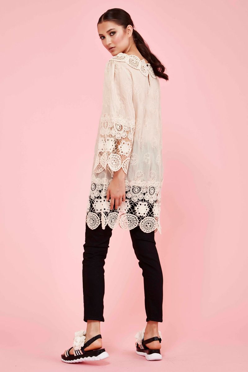 									LINDA LOVE-LACE DRESS
								, 			STICK TO RIB JEANS
			