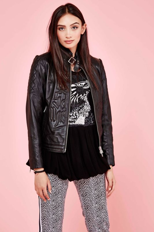 									LOVE ME LEATHER JACKET
								, 			RESIDENT EAGLE TOP
								, 			SCRAMBLED LEGS PANTS
			