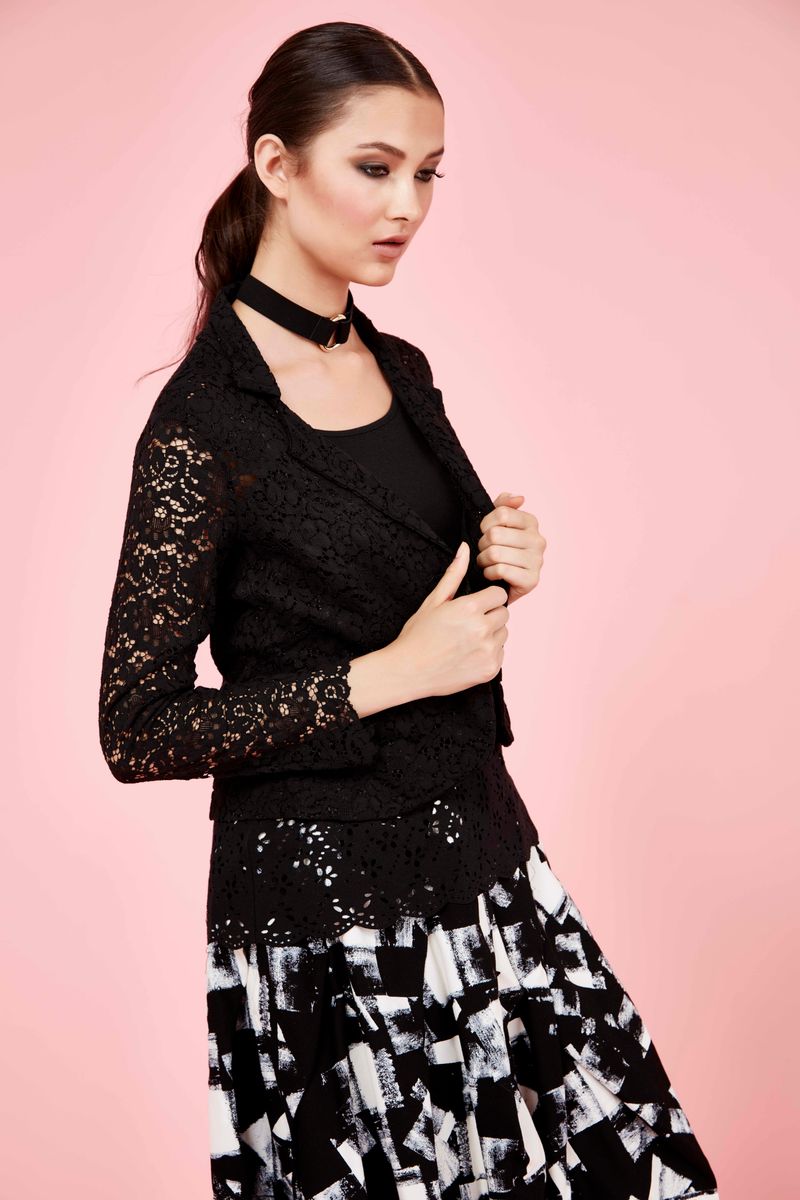 									FIRST LACE JACKET
								, 			TUCKED UP SKIRT
			