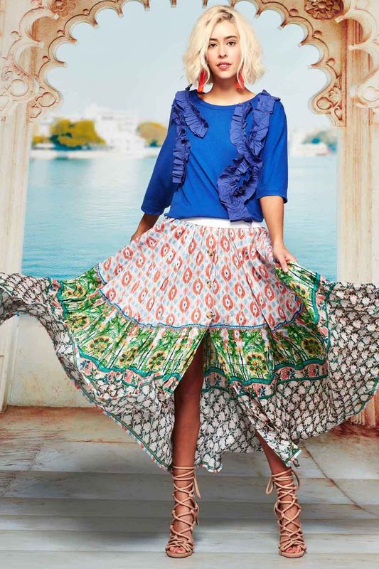 									RUFFLE ACTUALLY TOP
								, 			LONG HEART SKIRT
			