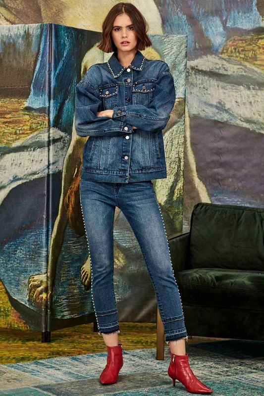 									PRINCESS PEARL JACKET
								, 			STUD FINDER JEANS
			