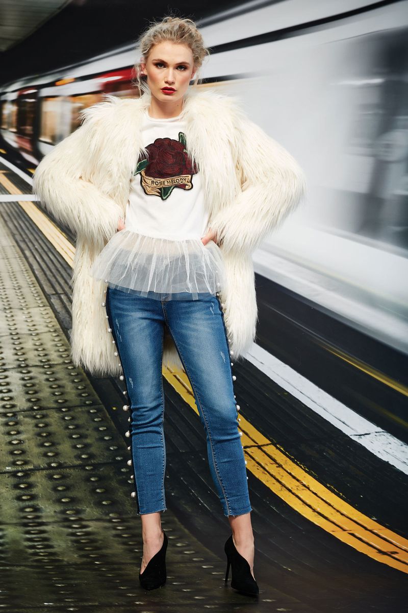 									FUR MIX-A-LOT JACKET
								, 			SING ME A SONG TOP
								, 			MISS PEARL JEAN
			