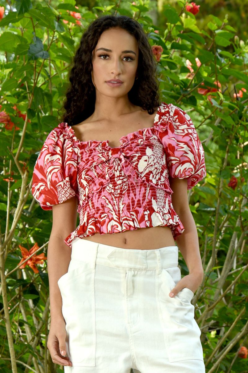 									SHIRRED TIME LUCKY TOP
			