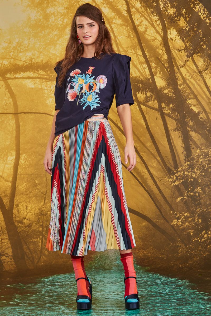 									IN THE STRIPE LINE SKIRT
			