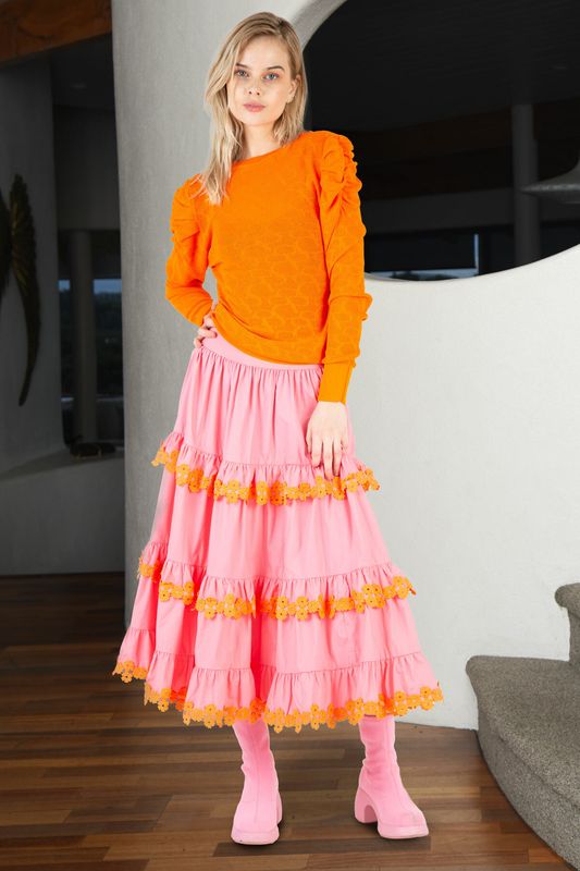 									AT LACE VALUE SKIRT
								, 			THE KNIT LIST TOP
			