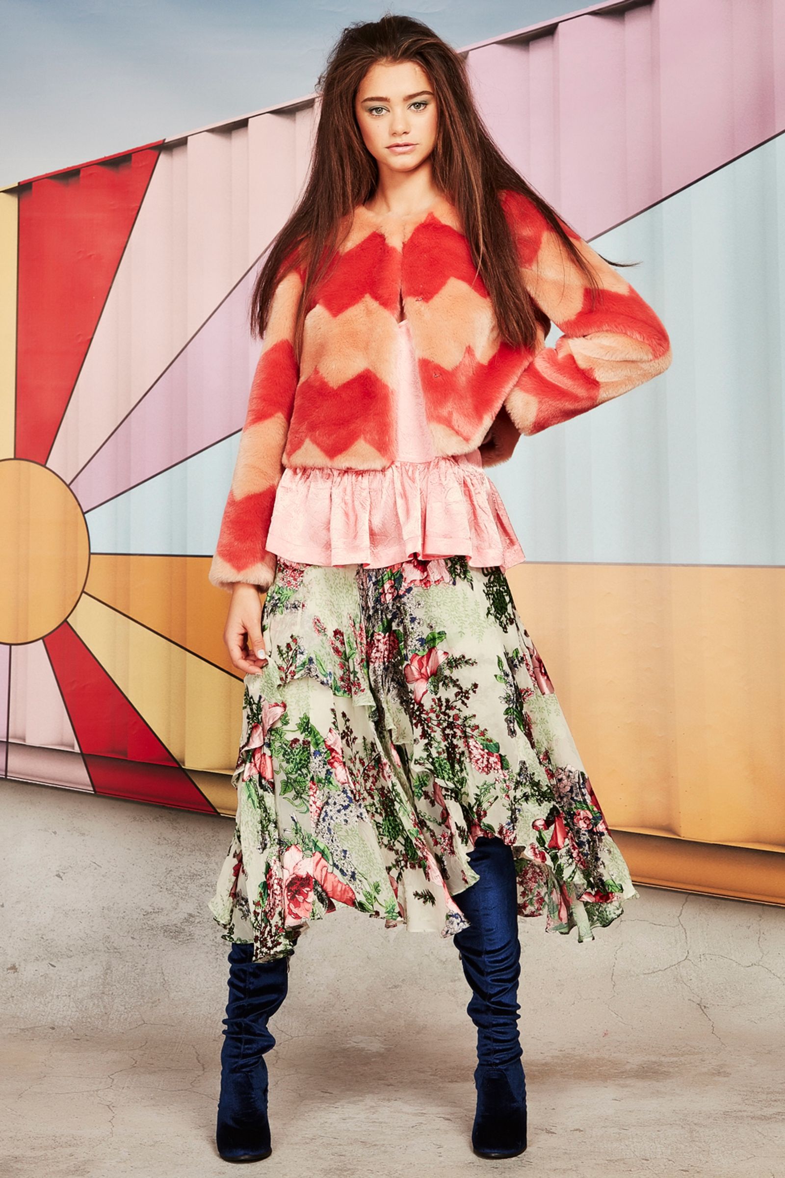 									HIGH LOW AND BEHOLD SKIRT
								, 			ZIGGY SMALLS JACKET
								, 			BECKY WITH THE FRILL CAMI
			