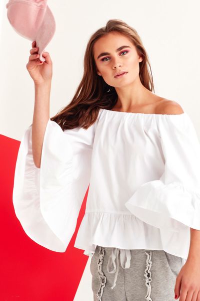 									COLD SHOULDER TOP
								, 			RUNNING TRACK TROUSER
			