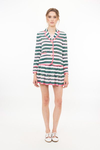 									Insectistripe 'Scholar' jacket
								, 			Check Yourself 'Gia' top
								, 			Insectistripe 'Raid' skirt
			