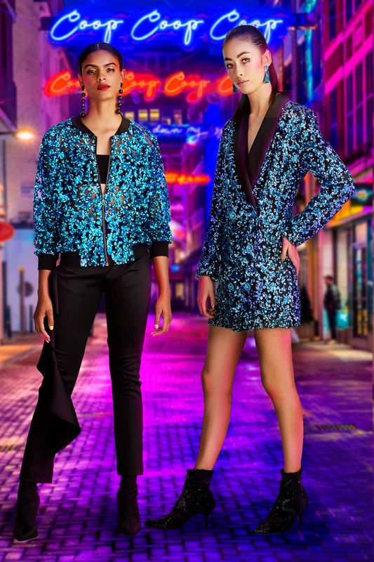 									BOMBSHELL JACKET
								, 			FRILL GOT IT PANT
								, 			BLAZE IT UP JACKET DRESS
			