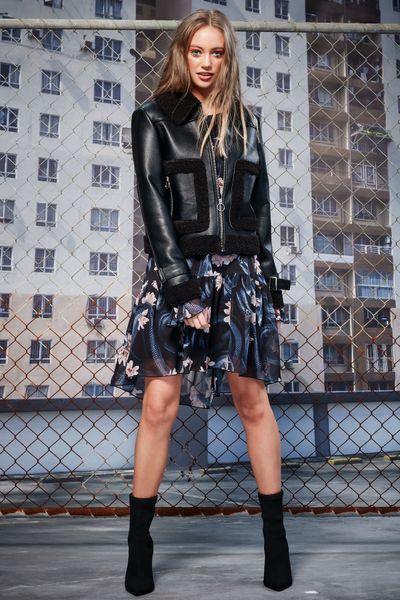 									BUCKLE UP JACKET
								, 			FRILL CLINTON DRESS
			