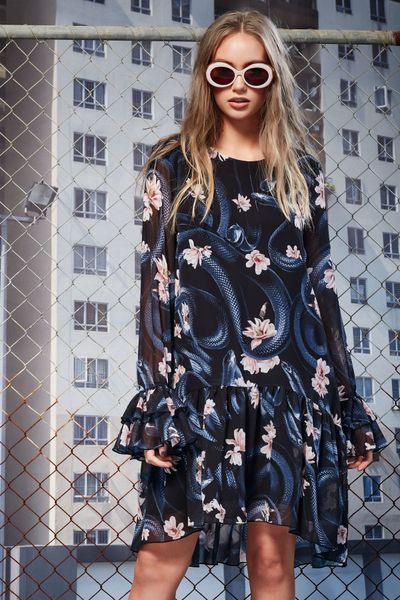 									FRILL CLINTON DRESS
								, 			SCREEN SIREN SUNGLASSES
			