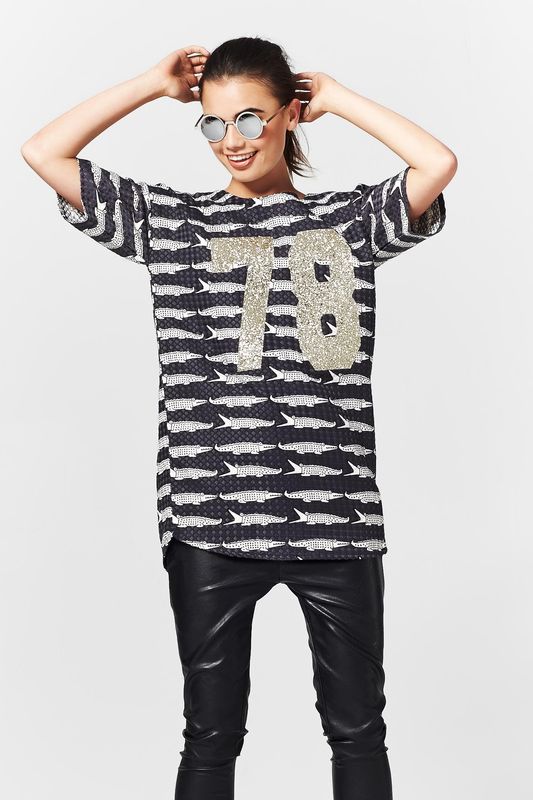 									CROCODILE ROCK 'CROCKY ROAD' TOP
								, 			BLACK TO BUSINESS 'LICORICE LOVE' PANTS
			