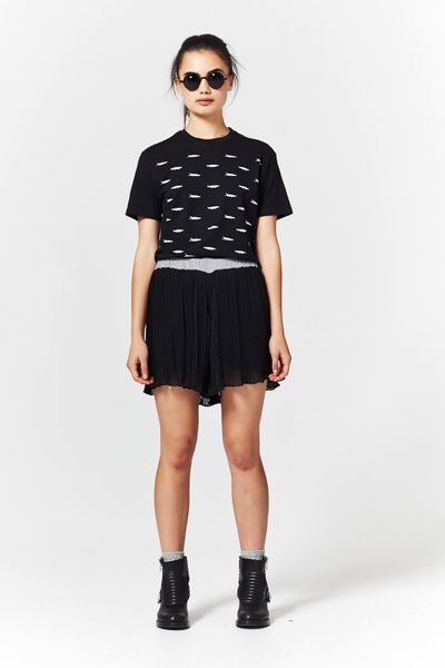 									PLEASE ME, TEE'S ME 'KILLER CROC' TSHIRT
								, 			PLEAT STREET HOOLIGANS 'SKINI MINI' SHORTS
			