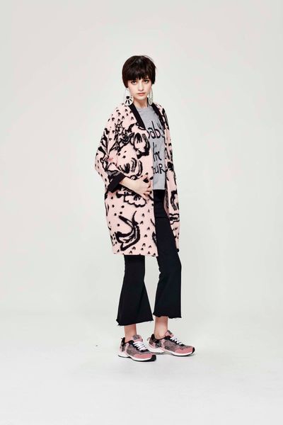 									CANDY FLOSS 'PRETTY IN PINK' COAT
								, 			MASTER TEE 'BABY' TEE
								, 			NIGHT AND GREY 'FLARE-MINGO' PANT
			