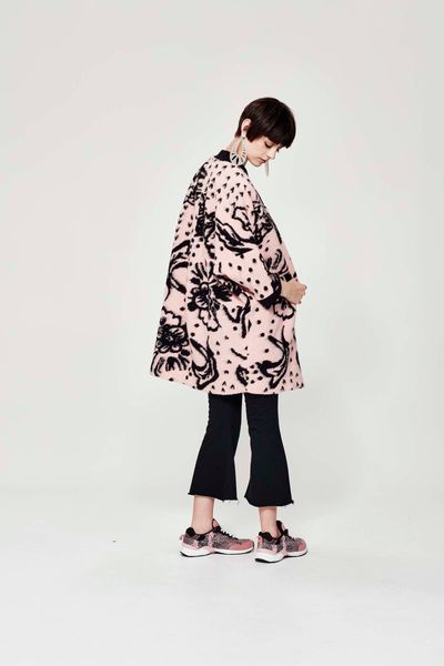 									CANDY FLOSS 'PRETTY IN PINK' COAT
								, 			NIGHT AND GREY 'FLARE-MINGO' PANT
			