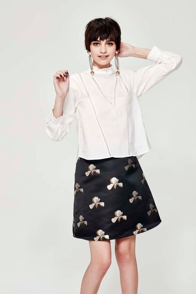 									WHITE LIES 'AGE OF INNOCENCE' TOP
								, 			BLACK ORCHID 'MINI-SERIES' SKIRT
			