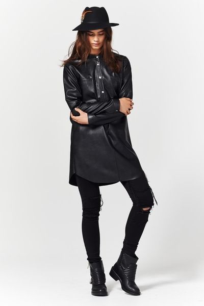 									SKIN TIGHT 'WHATEVER THE LEATHER' DRESS
								, 			JEANIE IN A BOTTLE 'DOWN THE DRAINPIPE' JEANS
			