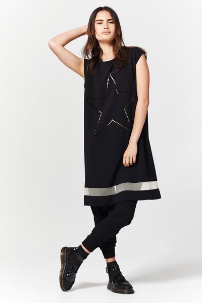 									LASER STRIKE 'MIDNIGHT STAR' DRESS
								, 			DARK IS THE NIGHT 'ZIP ME DOWN' PANT
			