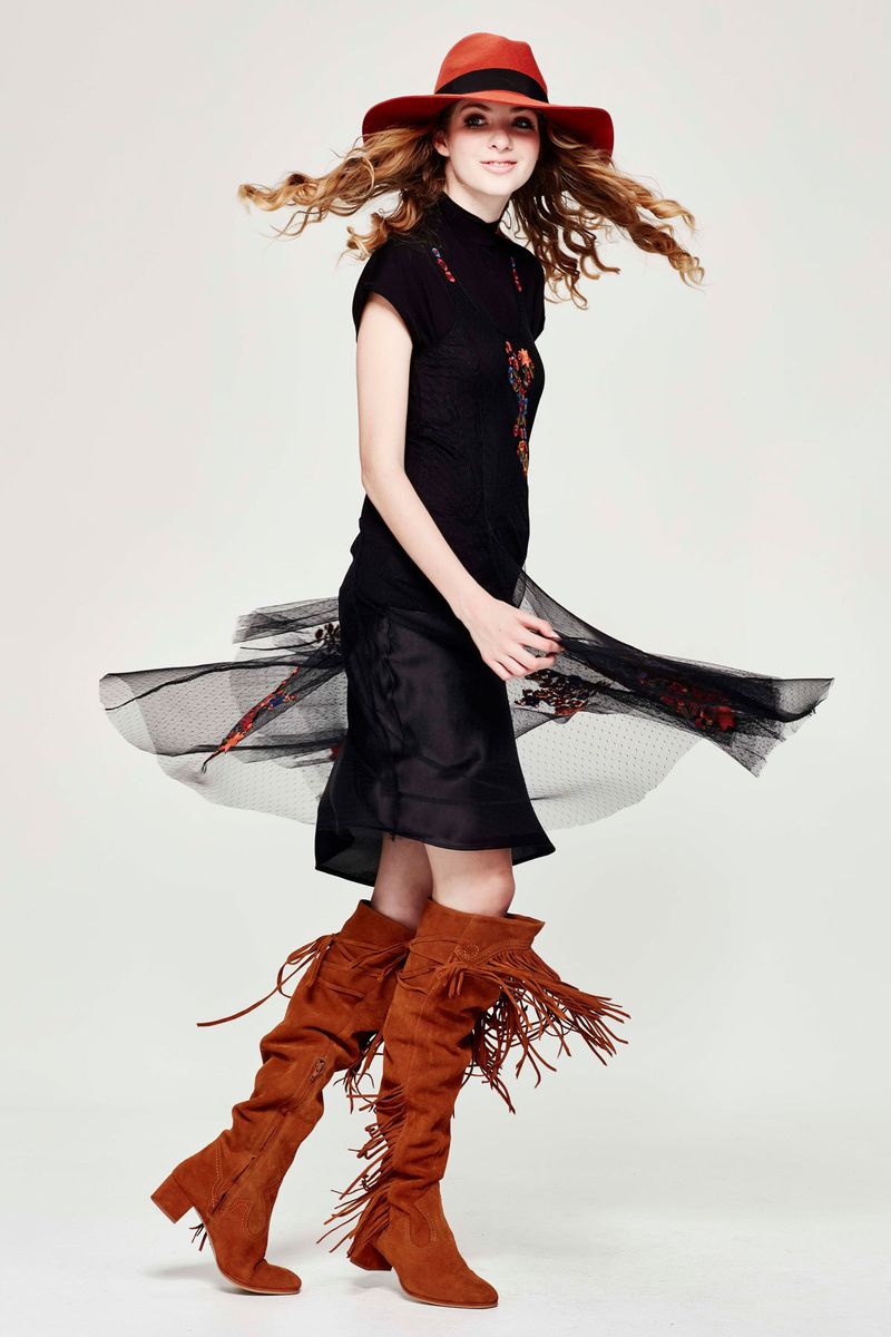 									GLASTONBURY 'BOHO DELIGHT' DRESS
								, 			KNIT OF ARMOUR 'POLO CAP' TOP
			