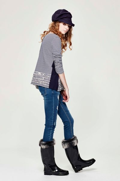 									I GOT STRIPES 'ZEBRA FRILL' TOP
								, 			DISTRESSED STAR 'JEANS BOND' PANT
			