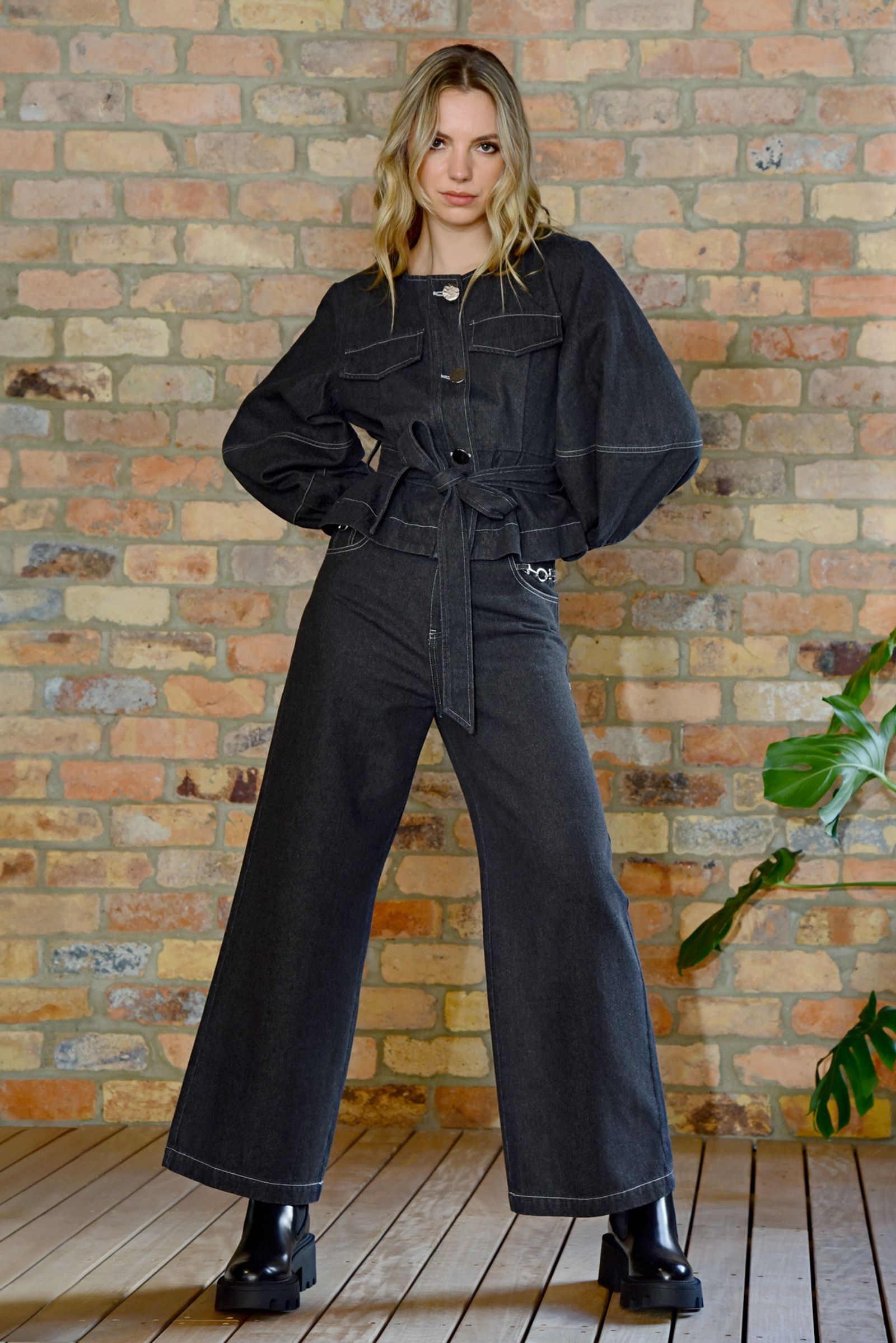 									HEART UPON MY SLEEVE JACKET
								, 			CHAIN REACTION JEANS
			