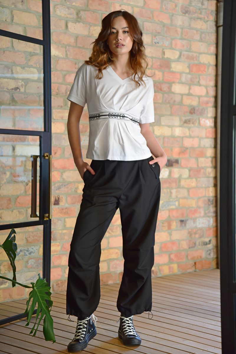 									HIGH TEE T-SHIRT
								, 			NO EMBARGO ON CARGO TROUSERS
			