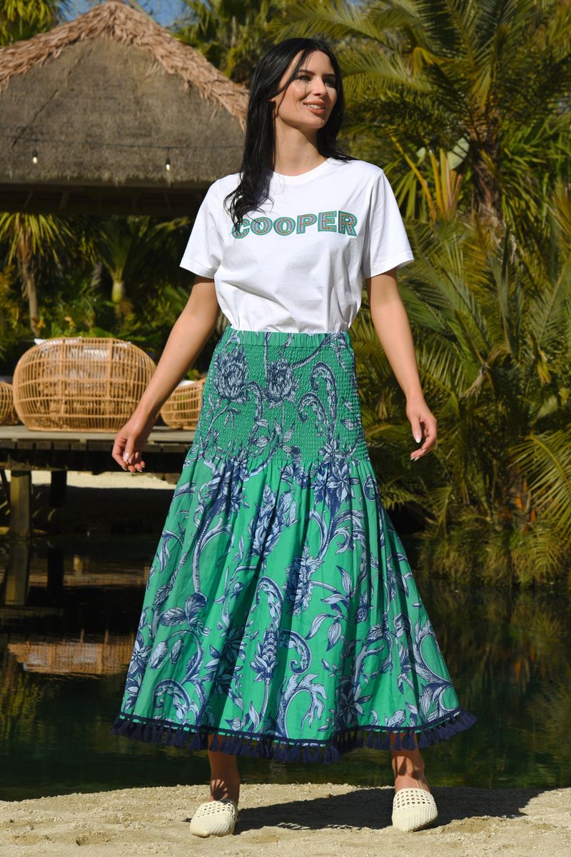 									A SHIRR DELIGHT SKIRT
			