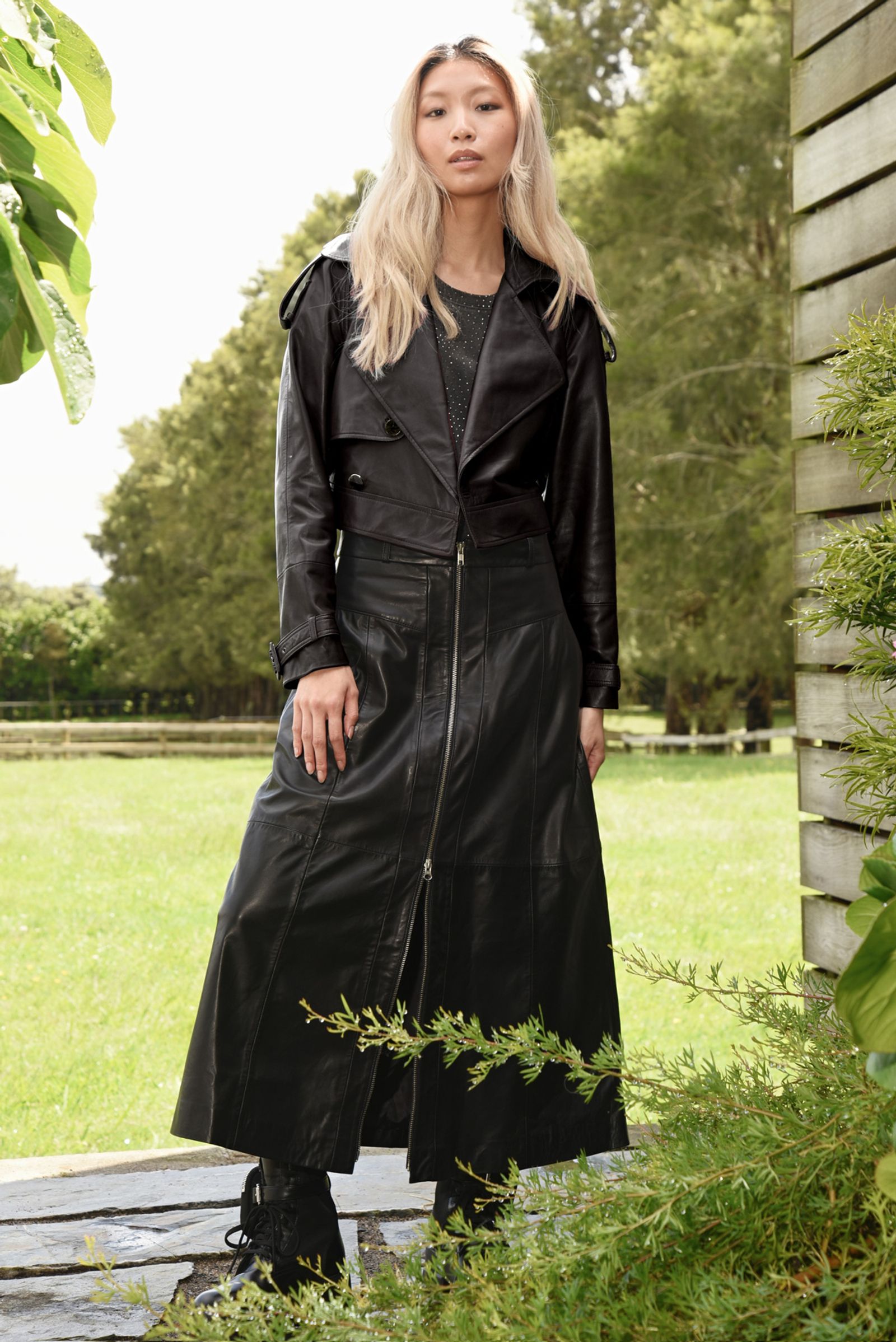 									LOVE LEATHERS JACKET
								, 			IT'S ALL IN THE ZIPS SKIRT
			