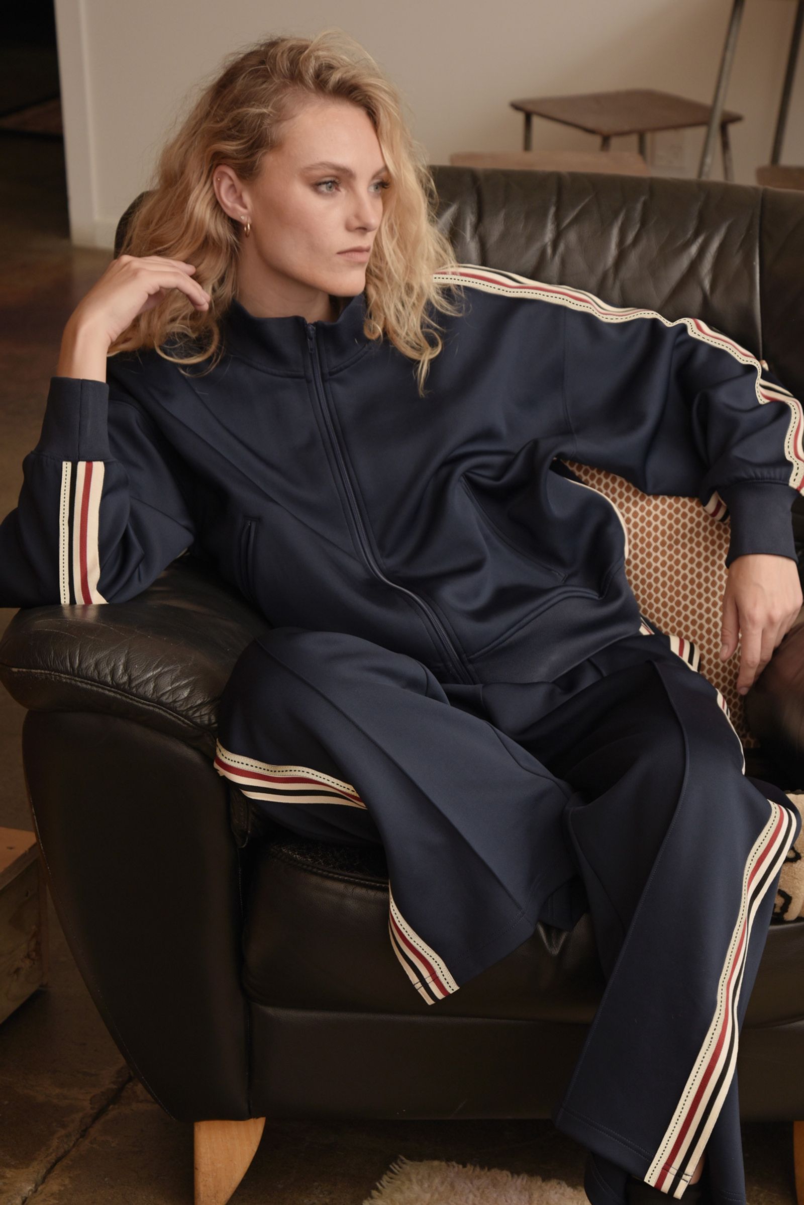 									STAY ON TRACK JACKET
								, 			TRACK TO BASICS PANT
			