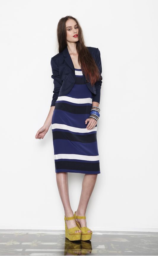 									Jet Set 'Mariners Song' jacket
								, 			Plain Sailing 'Stripe For The Picking' dress
			