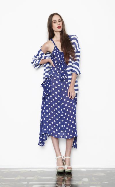 									French Riviera 'Bar Belle' top
								, 			Hot Spot 'Blue Swoon' dress
			