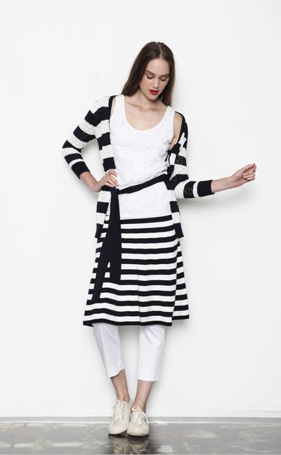 									Montessori 'Betty Cable' top
								, 			White Wash 'Ripple Delight' top
								, 			Boardwalk 'Knitty Gritty' skirt
								, 			Cannes 'Slim Dusty' pant
			