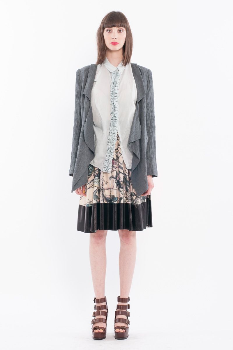 									Sambucca 'Licorice All Sorts' jacket
								, 			Venus 'Mystic River' top
								, 			Zodiac Map 'Paint It Black' skirt
			