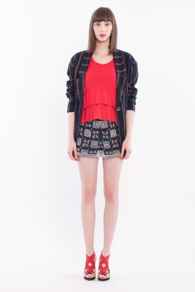 									Rhodes Scholar 'Scholar My World' jacket
								, 			Bazaar 'Global Warming' top
								, 			Checker Board 'Beadle Juice' shorts
			