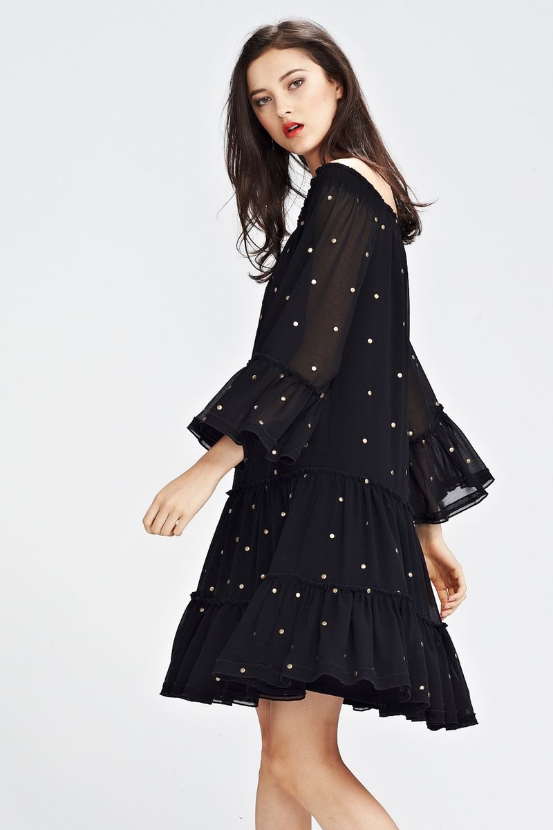 									SEEING SPOTS 'RING ME ON MY MONOCHROME' DRESS
			