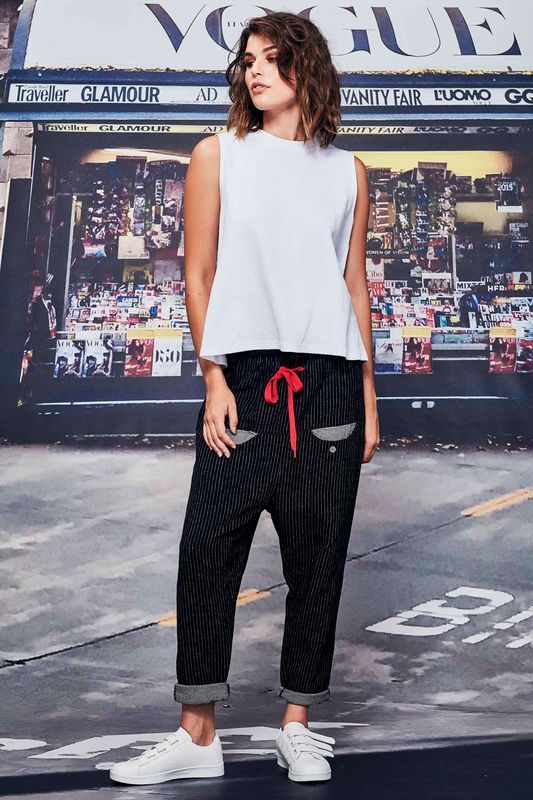 									DON'T CROSS ME TOP
								, 			STRIPE SHAKEDOWN PANT
			