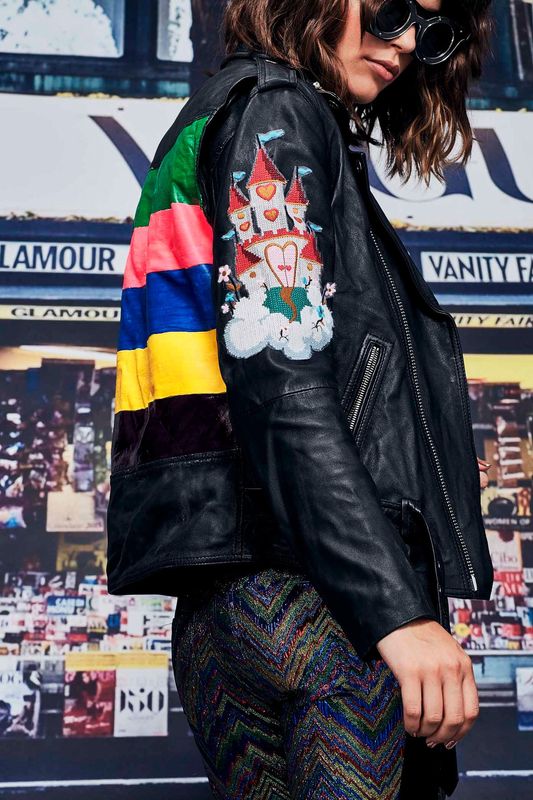 									CRASHIN CASTLES JACKET
								, 			HIP TO BE SQUARE SUNGLASSES
			