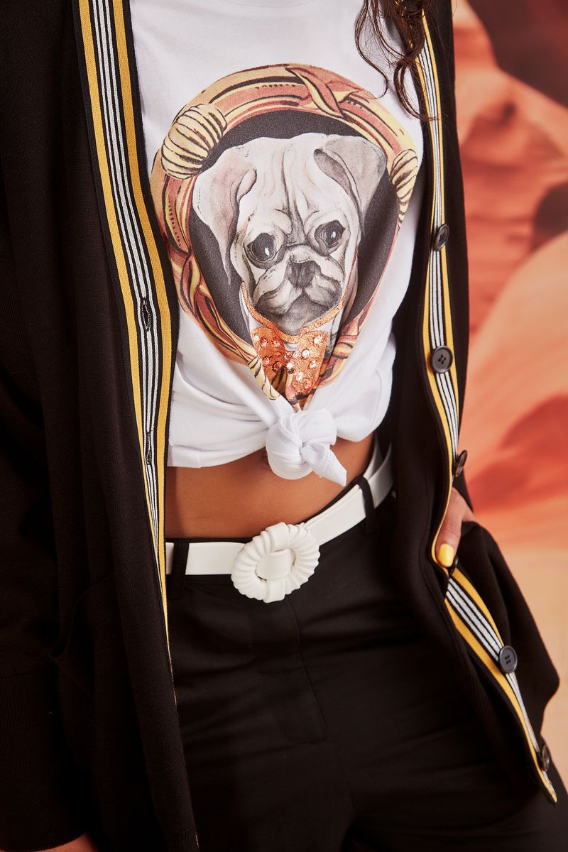 									PUG LIFE T-SHIRT
								, 			BACK TO BLACK CARDIGAN
								, 			STRAWBERRIES AND CREAM BELT
			