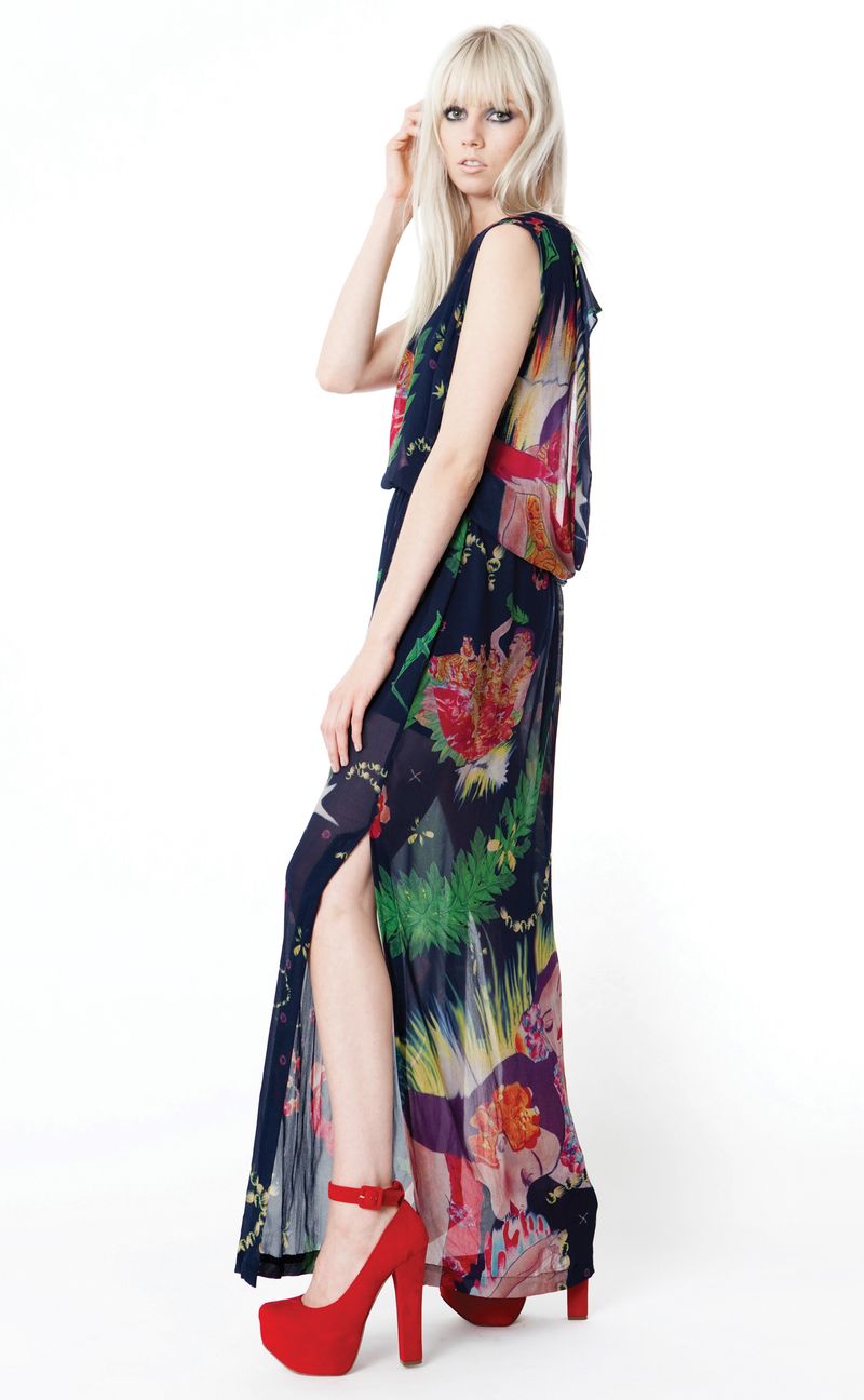 									BLUE HAWAII 'POWER BACK-­OUT' DRESS
			