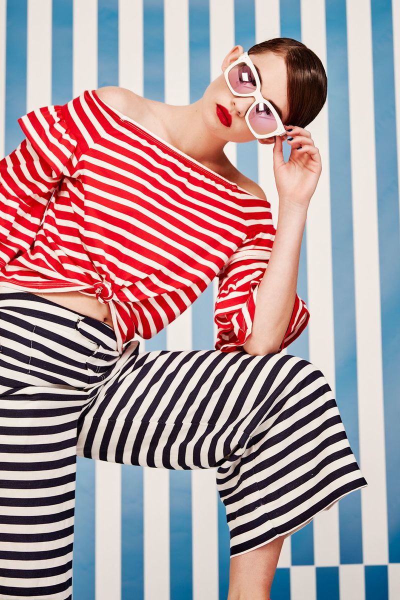 									STRIPEN UP TOP
								, 			NEVER GO BACK SUNGLASSES
								, 			AYE AYE TAILOR TROUSER
			