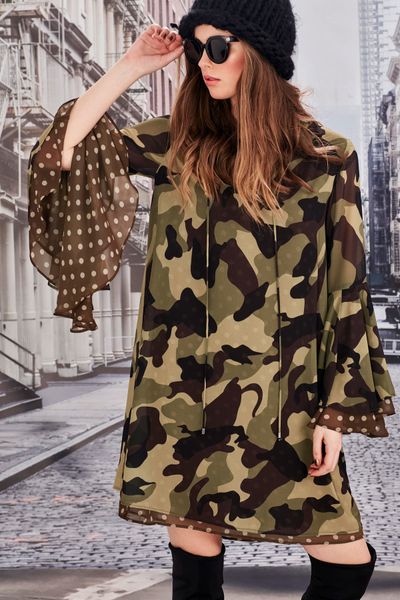 									RUFFLE ACCENTS DRESS
								, 			WEAR AND CLEAR
			