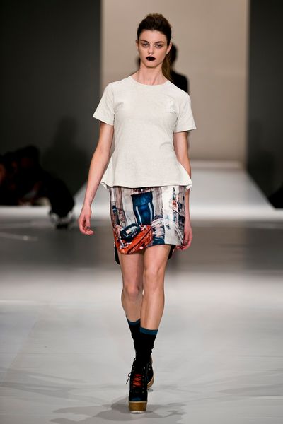 									Nautical Mile 'Stripe Poker' top
								, 			Masquerade Mahogany 'Smudge Judy' skirt
			