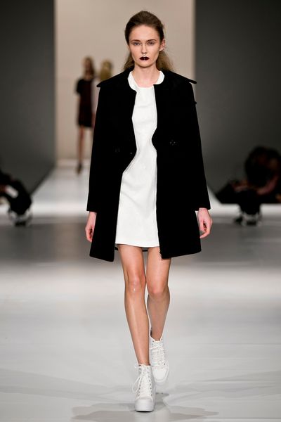 									Light Relief 'Emboss I Love You' dress
								, 			Stormy Weather 'Orion's Felt' coat
			