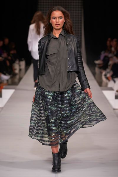 									LEATHER LEATHER LAND 'ROLL & ROCK' JACKET
								, 			SHOW PIECE SHIRT
								, 			GREEN SLEEVES 'WIND IN THE WILLOWS' SKIRT
			