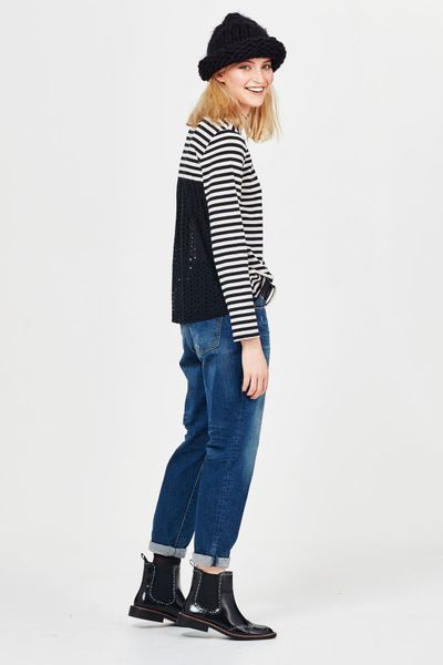 									A STRIPEY HEART 'LACE BACK LIFESTYLE' TOP
								, 			TEENAGE JEAN 'FOREVER IN BLUE JEANS' PANT
			