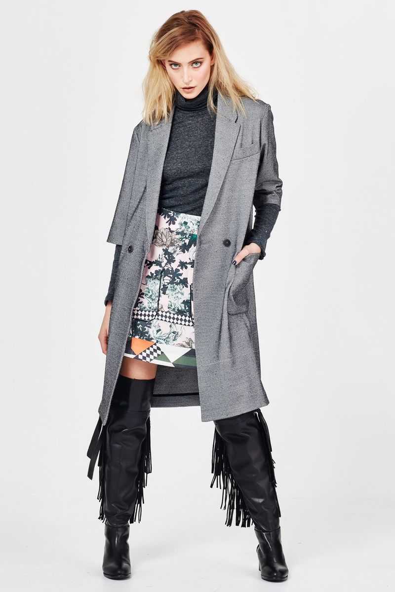 									GREYSCALE 'DUST HER OFF' COAT
								, 			CHECK ON IT 'PRETTY OUTSKIRTS' SKIRT
								, 			WARM ME UP 'SKIVVY CITY' TOP
			