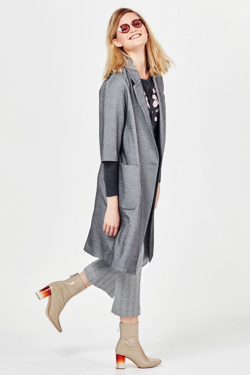 									GREYSCALE 'DUST HER OFF' COAT
								, 			DON’T HOG THE HERRINGBONE 'FIDDLE STICKS' PANT
								, 			KNIT ME UP 'AHOEY ME CARDYS'
			