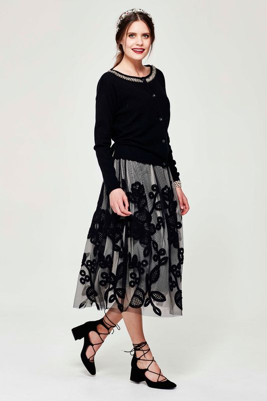 									PETITE NOIR 'THE SEVEN YEAR STITCH' SKIRT
								, 			SOFTLY DOES IT 'GET YOUR BEARINGS' TOP
			